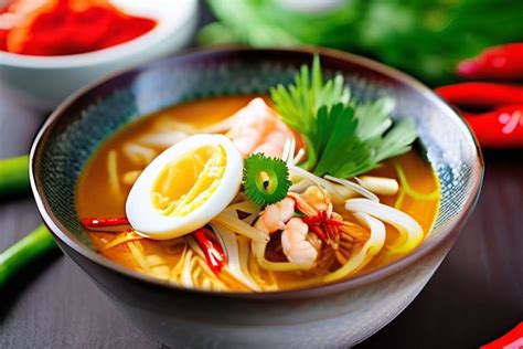  Laksa Penang: Uma Sinfonia Picante de Sabores Azedos e Cremosos que Dançam na Sua Boca!